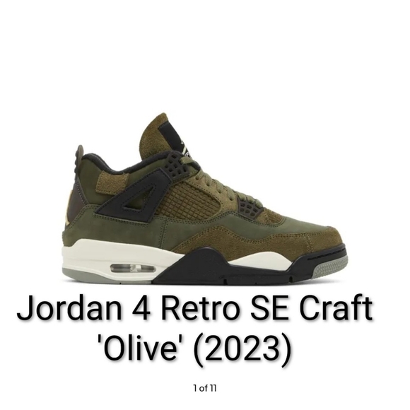 Jordan Other - Air Jordan 4 Retro SE Craft 'Olive' (2023) M10.5/W12 EUC W/OG BOX